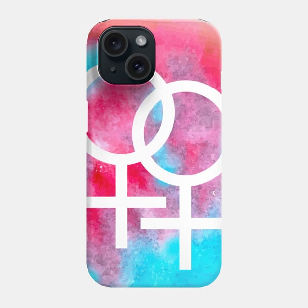 Double Venus Symbol Watercolor (Lesbian/Bisexual/Sapphic/WLW) Phone Case by SapphoStore