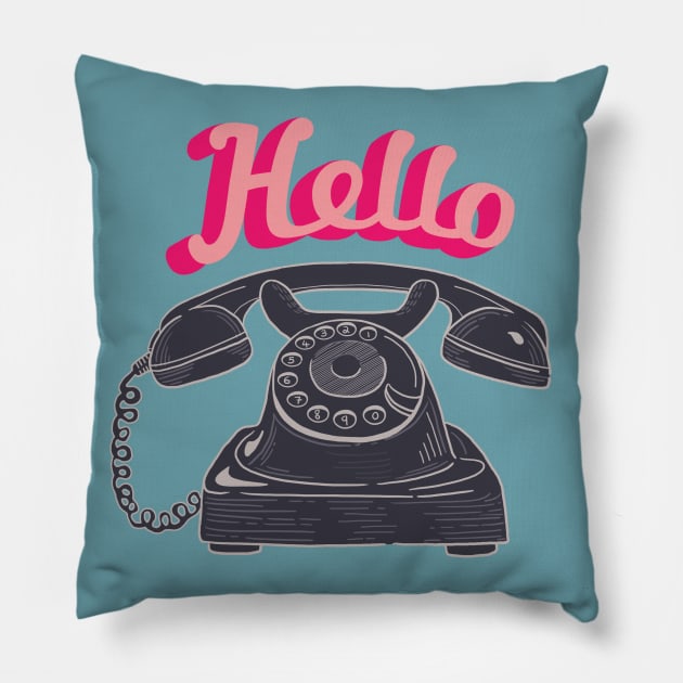 Vintage Telephone Pillow by SuperrSunday