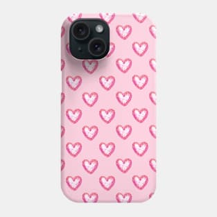 Pink Glitter Hearts Pattern Phone Case