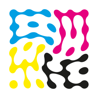 Twisted CMYK Metaball Typography T-Shirt