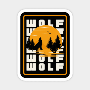 Cool Wolf and sunset Magnet