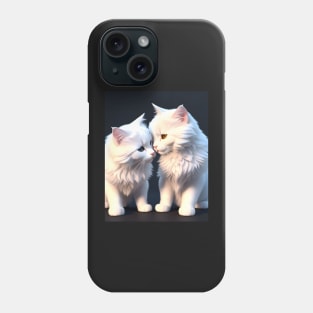 White Cats - Modern Digital Art Phone Case