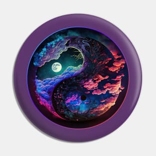 Night Sky Yin Yang Pin