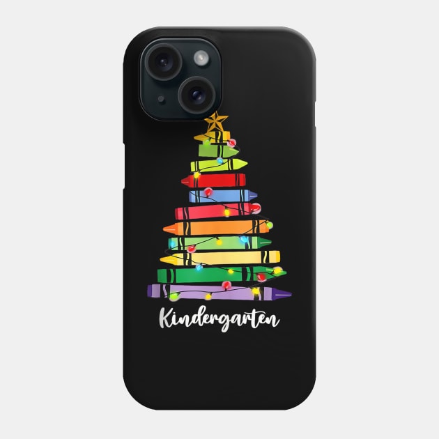 Christmas Crayons - Kindergarten Teacher - Tree Lights Student Phone Case by Origami Fashion