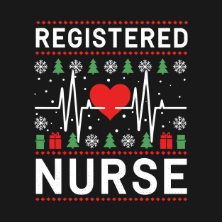 Cute Christmas Registered Nurse Design For Women T-Shirt