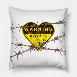 Private property sign Pillow