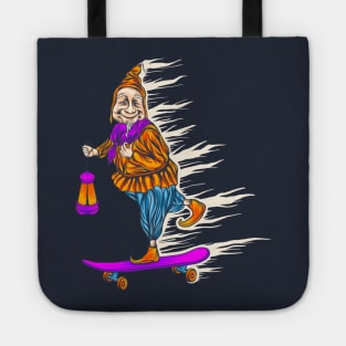 Grandma on the skateboard Tote