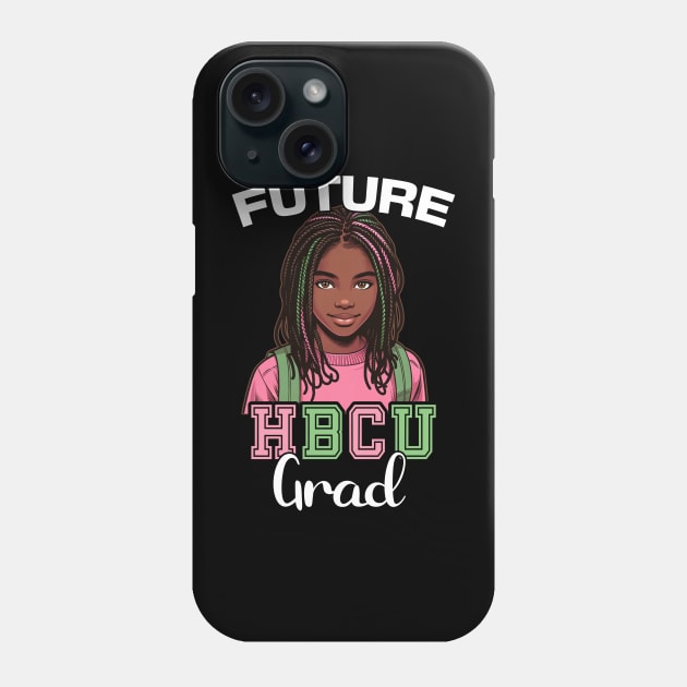 Future HBCU Pink and Green Girl Phone Case by blackartmattersshop