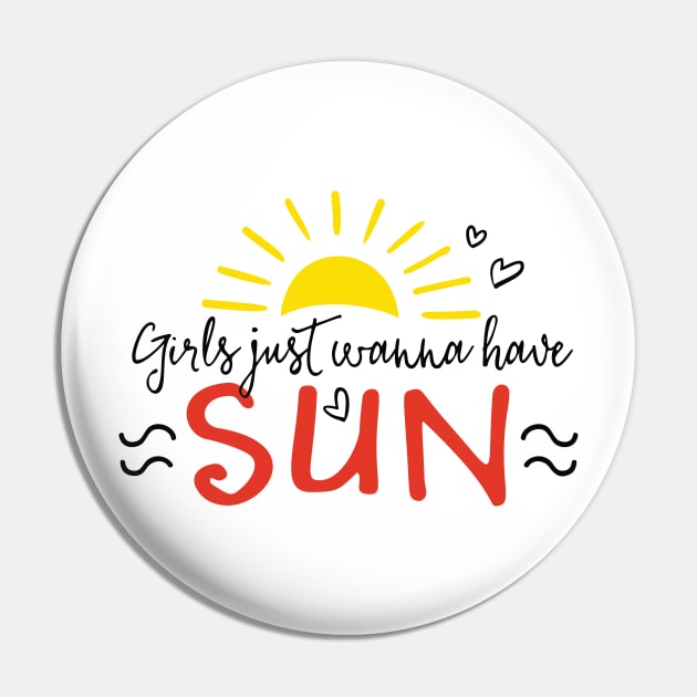 Sunset Typography Beach Art Pin by spacemedia