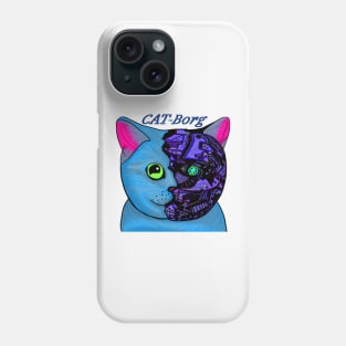 Cyborg cat (cat-borg) halloween version Phone Case