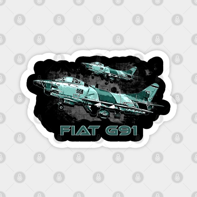 Fiat G91 Italian fighter jet Magnet by aeroloversclothing