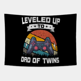 Leveled up to Dad Of Twins Video  Gaming Tapestry