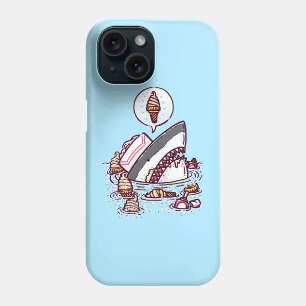 Ice Cream Cone Shark Phone Case by nickv47