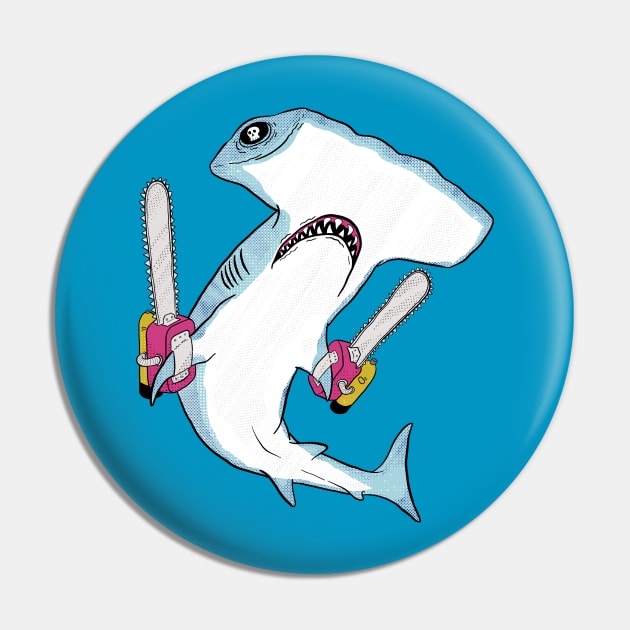 Too Deadly - Hammerhead shark Pin by InflictDesign