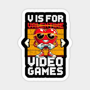 V Is For Video Game Gamer Valentine's Day Magnet