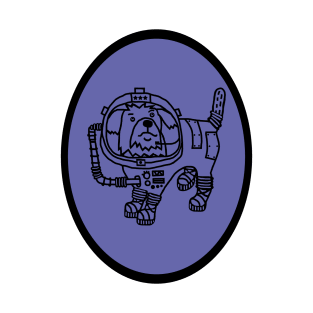 Space Dog Sci Fi Astronaut Oval T-Shirt