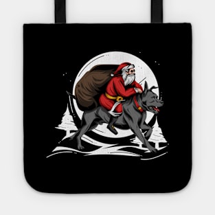 Pit Bull Lovers Christmas Design with Santa's Bringing Gifts Tote