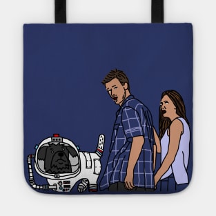 Distracted Boyfriend Meme SciFi Space Dog Tote