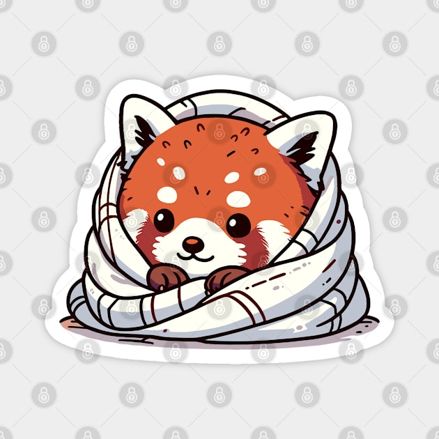 Cozy Comfort: Red Panda's Snuggle Magnet by The Tee Bizarre