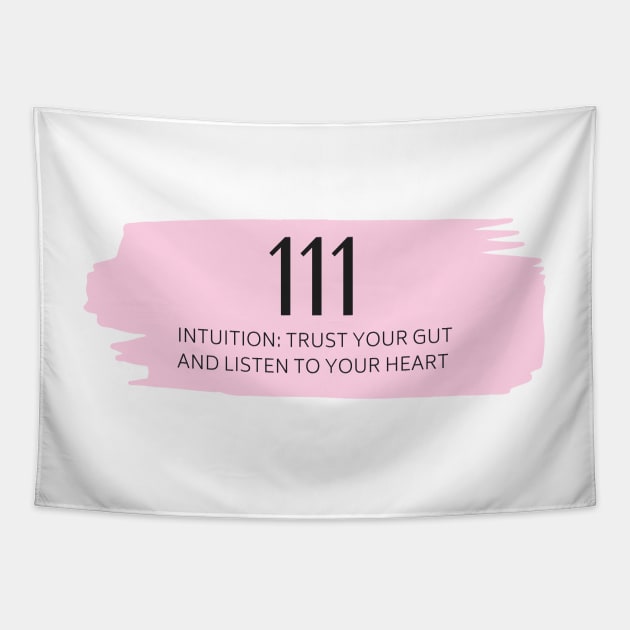 111 Angel Number pink Tapestry by anrockhi