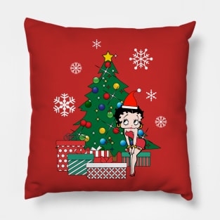 Betty Boop Around The Christmas Tree Pillow