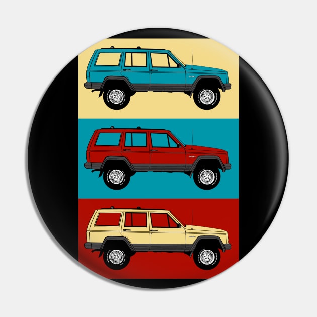 Jeep Cherokee Pop Art ~ Malibu palette Pin by FanboyMuseum