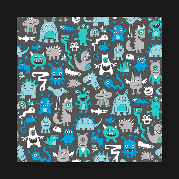 Monsters in Blue by CajaDesign