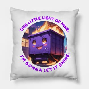 Dumpster Fire, kawaii anime, by Strange Dollz Boudoir Pillow