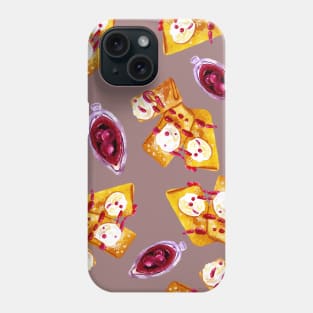 Delicious pancakes with cherry jam and ice cream Phone Case