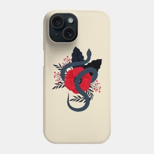 Snake with flowers Phone Case