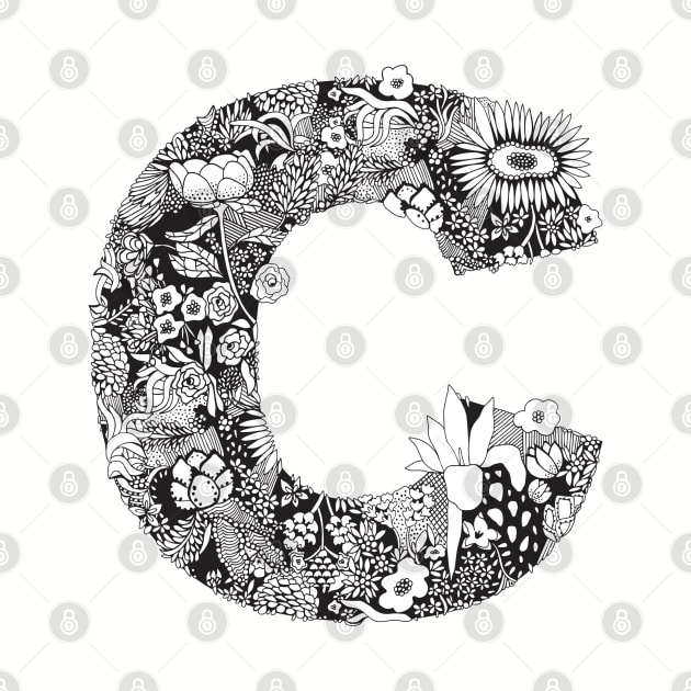 Floral C Letter by HayleyLaurenDesign