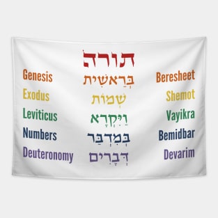 Hebrew Books of the Torah - Jewish Bible Tapestry