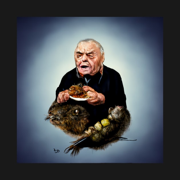 Ernest Borgnine eating a vole by silusUK