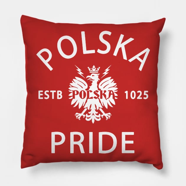 Poland Pride - Polska Poland - Polska Polish Eagle Pillow by TeeUniverse