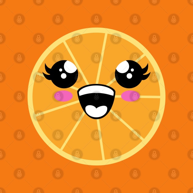 Cute Orange Kawaii by Mey Designs