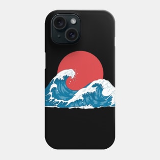 Blue waves sunset Phone Case