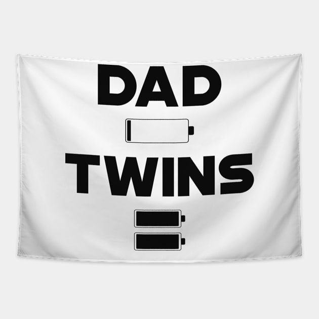 Twins Dad - Dad Low Battery , Twins Full Battery Tapestry by KC Happy Shop