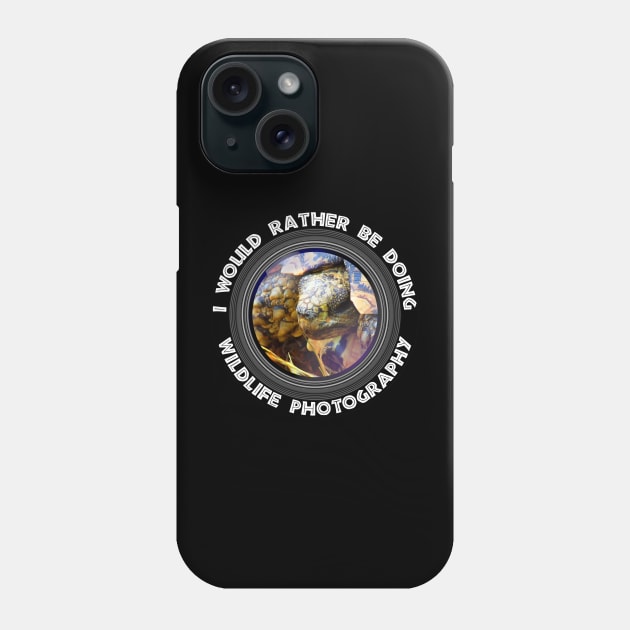 I Would rather be doing Wildlife Photography Leopard Tortoise Phone Case by PathblazerStudios
