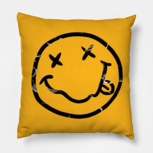 X Smiley Face Pillow by Xiff Designs