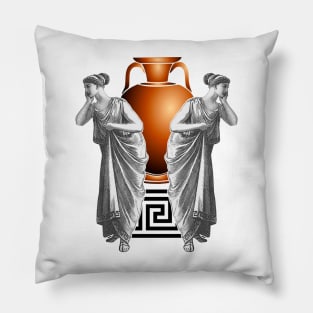 Girl with brown amphora Pillow