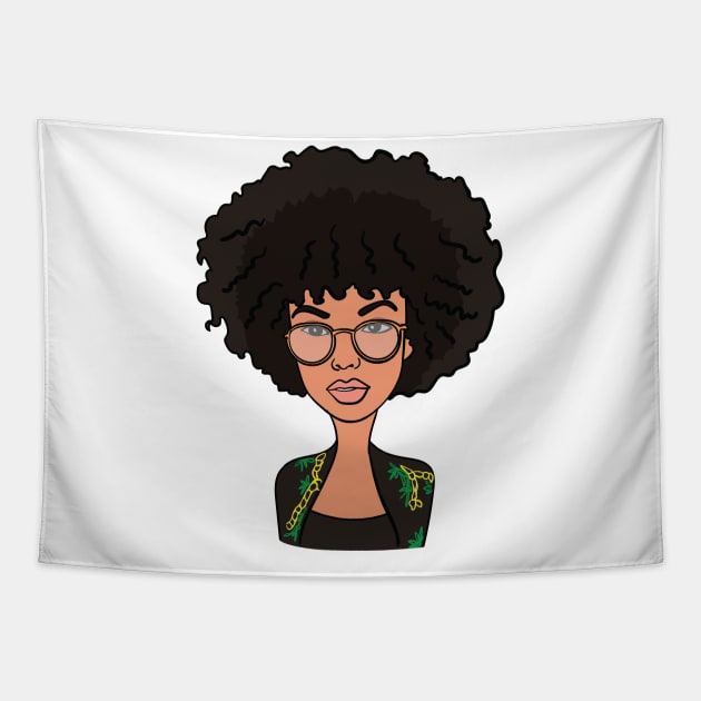 Nerdy Black Girl Tapestry by NaturallyBlack