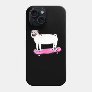 skateboard mustache feat. dog body Phone Case