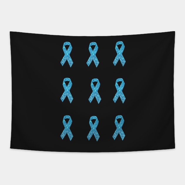 Light Blue Faux Glitter Awareness Ribbon Pack Tapestry by Felicity-K