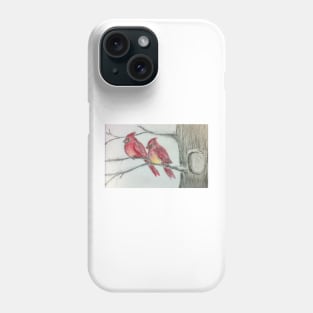 Cardinals sitting on a tree. Phone Case