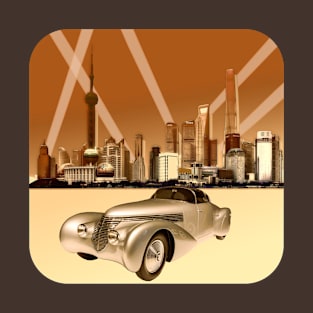 Retro Car with a City Skyline T-Shirt