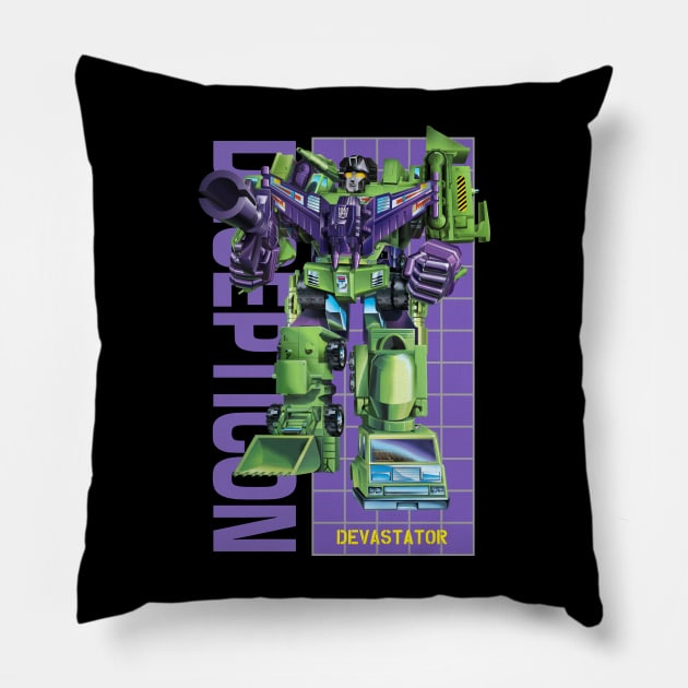 Devastator card style Pillow by Draconis130