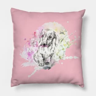 Dachshund Color Splash Pillow