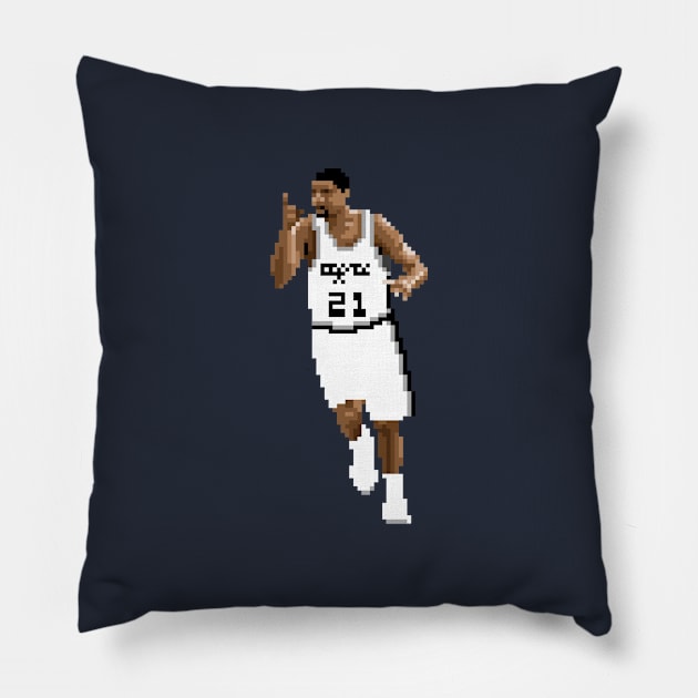 Tim Duncan Pixel Running Pillow by qiangdade