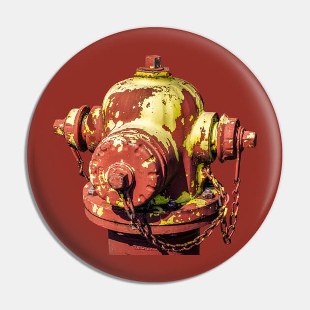 Red and Yellow Fire Hydrant Bonnet Pin by Enzwell