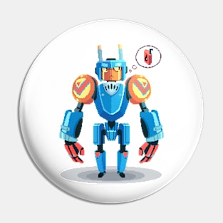 Blue Robot Pin